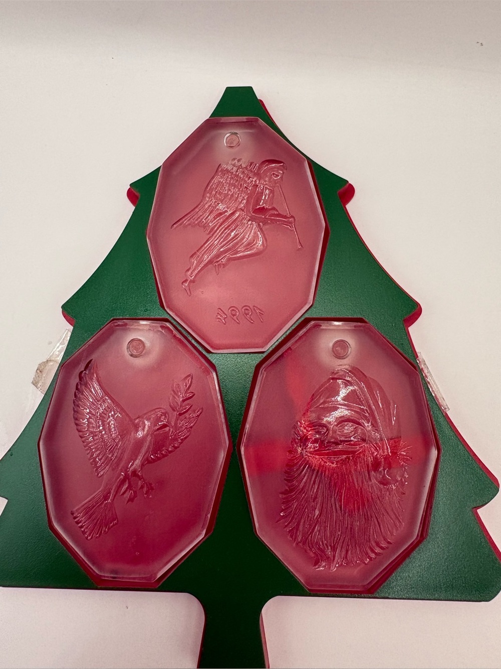 Vintage Irish Rose Crystal 24% Lead Crystal Ireland Set Of 3 Ornaments